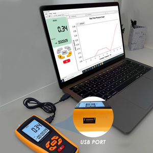 Manómetro digital Medidor de presión de aire diferencial Probador de presión de gas de doble puerto 11 unidades Función de retención de datos (OEM) - Product Image 3