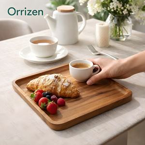 <b>Reusable</b> Coffee <b>Tea</b> Snacks Tray Serving Wooden Trays And Platter Lightweight Office And Home Uses Eco Friendly Trays Wholesale - Product Image 3