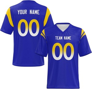 Maillots de football américain personnalisés 2026 à manches courtes en polyester à séchage rapide avec sublimation du nom et des numéros de l'équipe - Product Image 3