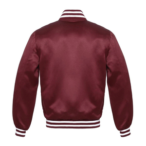 Streetwear veste universitaire en satin veste unisexe de style bombardier de baseball personnalisée OEM vêtements d'extérieur de haute qualité à la mode pour les collèges - Product Image 4