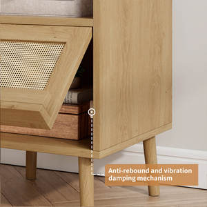 Pata de noche de ratán de madera maciza antigua de lujo, muebles de dormitorio ajustables para uso doméstico para sala de estar - Product Image 5