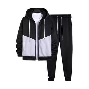 ชุดวอร์มมีฮู้ด2ชิ้นของผู้ชายชุดออกกำลังกายสำหรับวิ่งและวิ่งจ๊อกกิ้งชุดฤดูหนาวมาใหม่ขายส่ง - Product Image 1