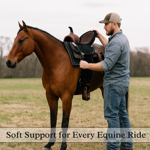 Caballo de cuero occidental silla de montar de alta calidad floral tallado a mano - Product Image 4