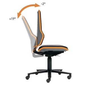 Orange Neon Office <b>Swivel</b> Chair 450-620mm No Upholstery with Permanent Contact Casters - Product Image 4