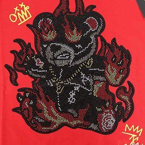 2025, venta al por mayor, camisetas de diseño personalizado para hombres, nueva ropa de calle, moda, estampado de diamantes de imitación, 100% camisetas de algodón para hombres, diamantes de imitación - Product Image 5