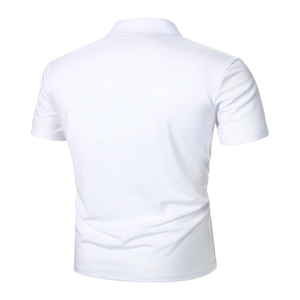 Polo de manga corta a rayas transpirable secado rápido algodón 100% personalizado al por mayor - Product Image 2