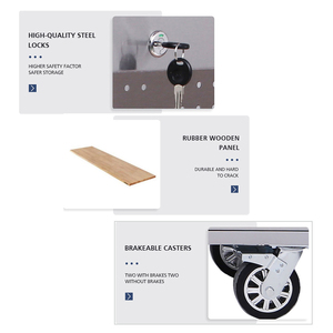Banco da Lavoro in Acciaio Inox e Legno Hyxion <span class=keywords><strong>con</strong></span> Ruote, Armadietto Portautensili in Metallo da 48 Pollici <span class=keywords><strong>con</strong></span> 4 <span class=keywords><strong>Cassetti</strong></span> - Product Image 2