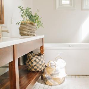 Top supplier braided seagrass <b>basket</b> natural sea grass hamper straw <b>baskets</b> for storing essentials - Product Image 4