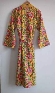 Chaqueta Floral Kantha para mujer, bata Kantha de algodón hecha a mano, ropa de playa larga acolchada de estilo indio para invierno - Product Image 4