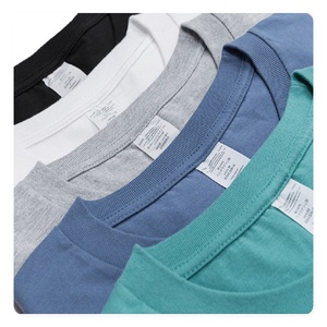 OEM de calidad premium de hombre sólido suelto ajuste gota hombro liso cuello redondo suelto ajuste personalizado camiseta caída precio barato Unisex - Product Image 2