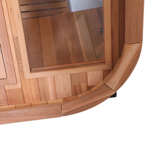 Sauna Exterior Equipada con Calentador de 9KW, para 6 Personas, Cuadrada, de Cedro Rojo, con Puerta de Vidrio Templado - Product Image 2