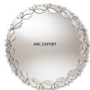 Design accrocheur miroir mural plus grande qualité métal grand argent couleur miroir décoratif en gros décor à la maison grand miroir - Product Image 4