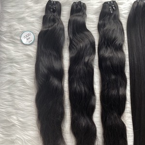 Extensiones de cabello humano Remy negro Natural de trama recta de hueso doble dibujado de la mejor calidad, cabello peruano brasileño vietnamita - Product Image 2