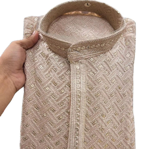 Ropa étnica Premium exclusiva, pijama Kurta de algodón pesado para hombre de hermoso color con estilo moderno y elegante con estola - Product Image 1