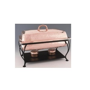Traditional Indian Style Copper <b>Chafing</b> Dish with Hammered Design Suitable for Elegant Dinner Parties - Product Image 5