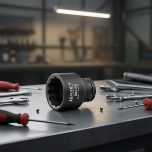 Hazet 1/2'' <b>12</b>-<b>Point</b> Square <b>Socket</b> with Traction Profile and Borehole - Product Image 3