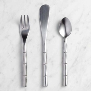 Couverts de créateur en argent antique poli avec poignée en forme de nœud tressé complet Guangzhou Couteau à dessert italien Fourchette Cuillère - Product Image 4