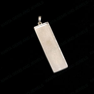 Fait à la main 925 en argent Sterling 10x20mm Rectangle blanc lunette pendentif réglage cendres résine remplissage Fine pierres précieuses femmes bijoux cadeaux - Product Image 4