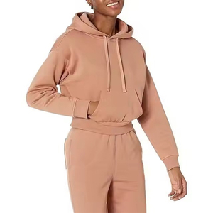Sudaderas con Capucha Cortas para Mujer de la Mejor Calidad, Elegantes, con Hombros Caídos, Manga Larga, Forro Polar, Personalizables, para Uso Diario, Venta al Por Mayor - Product Image 1