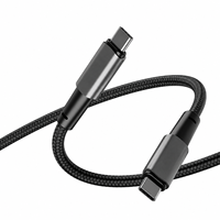 Cable de Carga Rápida con Diseño SR Hueco, 20V 3A 60W, USB-C a USB-C, 1m, Cable de Datos Trenzado de Nailon para Teléfonos Móviles con Logotipo Personalizado