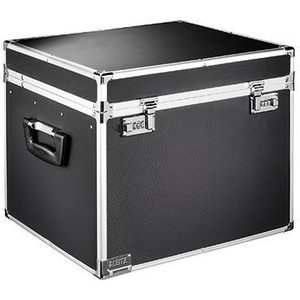 Leitz DIN A4 Hanging <b>File</b> Box with 30 Hanging <b>Files</b> Wood Plastic-Coated Black/Chrome LEITZ for Paper & Media <b>Storage</b> - Product Image 1