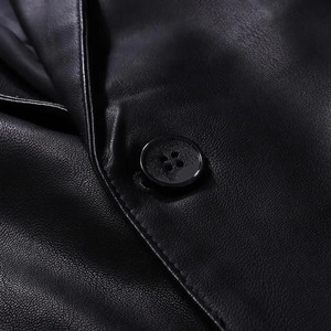 Abrigo de invierno para hombre, chaqueta de cuero Vintage de estilo inglés Informal, Parkas para hombre, chaqueta de cuero de bolsillo larga y cálida a la moda de otoño para hombre - Product Image 3