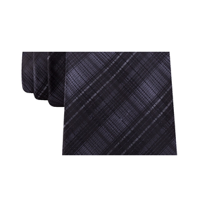 Cravatta da uomo Kenneth Cole Reaction slim a quadri iridescenti tonalità tono su tono, nera, taglia normale, accessori con falso colletto - Product Image 2