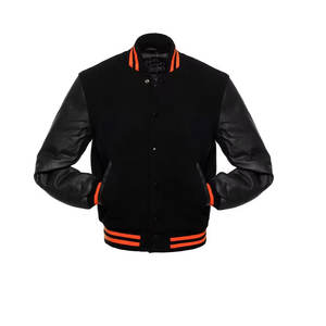 Tenues d'hiver noires à impression de logo pour hommes, blousons d'aviateur, vestes d'université en velours côtelé de baseball, vestes 2025 - Product Image 2