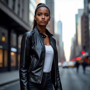 OEM motocicleta abrigo de cuero de las mujeres de alta calidad transpirable High Street al aire libre chaquetas de cuero de las señoras - Product Image 1