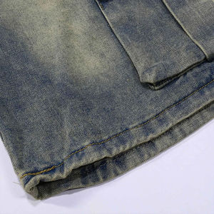 Pantalones Cortos de Lona de Alta Calidad, Vaqueros Azules de Cintura Alta a la Moda, Pantalones Casuales con Cintura Elástica, 180g, Tejido de Secado Rápido para Hombre - Product Image 4