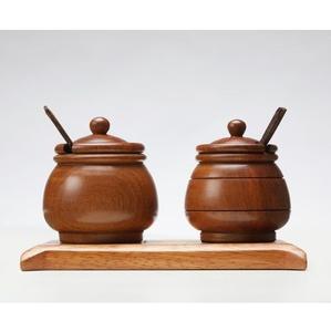 Meilleure vente bol à condiments en bois de luxe salière et pot à épices en bois naturel ustensiles de cuisine de haute qualité outils Gadget - Product Image 6