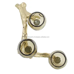 European Style Metal Candle <b>Stand</b> with Gold Finish Decorative Table Piece by Zahid Exports for Home Decor - Product Image 5