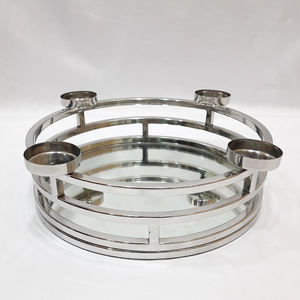 Portavelas con acabado dorado de forma redonda de Metal de aluminio estilo elegante hecho a mano de lujo superventas de la más alta calidad - Product Image 4