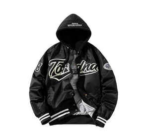 Varsity Jacket Hombres Mujeres Unisex College Baseball Bomber Jacket Streetwear Prendas de abrigo Custom Team Logo Jacket - Product Image 3