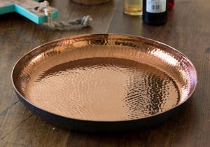 Plateau décoratif de vente chaude dans une finition unique Produit le plus vendu Plateau en or brillant Design attrayant - Product Image 5