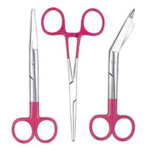 Juego de tijeras quirúrgicas Kelly Forceps con mangos coloridos, tijeras de corte de vendaje, herramientas médicas para uso clínico - Product Image 1