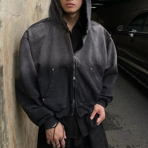 Sudadera con Capucha Corta de Algodón Grueso de Felpa Francesa Unisex Personalizada para Fabricantes de Ropa 2025, Estilo Vintage, Antiarrugas - Product Image 2