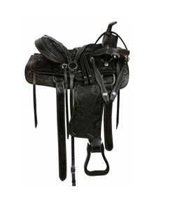 ADEEFA Nuevo y Moderno Sillín de Equitación de Estilo Inglés para Doma y Carreras, Cuero Genuino Negro, Calidad Premium, Árbol de Plástico - Product Image 1