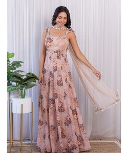 Collection de mariage Kurti Plazzo avec feuille imprimée travail vêtement ethnique Inde Kurtis femmes porte livraison en prix de gros ethnique - Product Image 1