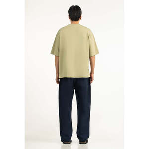 T-shirt pour homme 100% coton, écologique, 320g, coupe ample, col rond, respirant, décontracté, été, fabricant OEM ODM, fournisseur en gros - Product Image 5