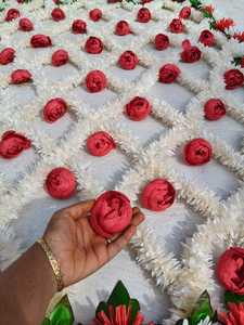 อินเดีย/ปัญจาบ/ปากีสถาน/อาหรับชุดเจ้าสาว chadar รายการ phoolon ki chadar แบบดั้งเดิมสำหรับ dulhan ยินดีต้อนรับ haldi ENTRY chadar - Product Image 3