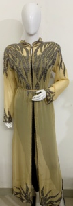 Abito caftano Georgette abito da sera con perline a mano eventi di alta moda ultima collezione abbigliamento per diserbo per feste abbigliamento donna arabiano