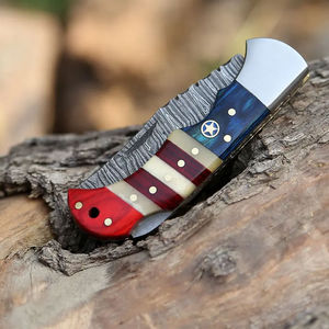 Wholesale Industrial Grade Damascus Folding Pocket <b>Knife</b> Camping <b>Knife</b> with Leather <b>Sheath</b> OEM Support 3-Year Warranty - Product Image 3