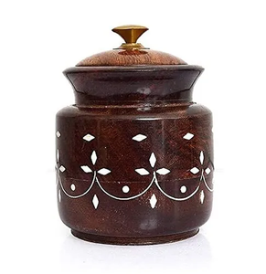Sheesham (Rosewood) Handmade <b>Pickle</b> Sauce Jam Snacks Spice Multipurpose Jar Container Box with Inlay Handwork for Gift - Product Image 1