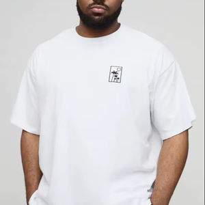 2025 broderie florale imprimé surdimensionné hommes coton T-Shirt Premium personnalisé Streetwear motif 100% 180GSM 240GSM coton - Product Image 1