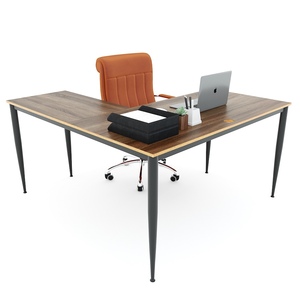 L-Shaped HBCN016 <b>Computer</b> <b>Desk</b> with Melamine Coating and Cone II Legs Plywood Material - Product Image 3