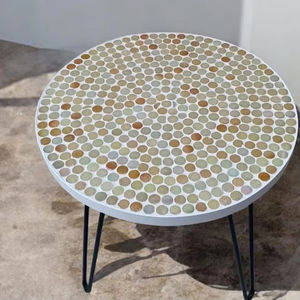 Table d'appoint en mosaïque éblouissante: Art irisé-Table basse bleue-Table d'appoint-Décor de salon-Cadeau - Product Image 1