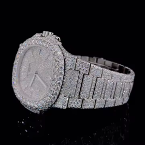 Hip Hop Iced Out VVS Blanc Moissanite Diamant Mouvement Automatique Montres pour Hommes et Femmes à Vendre d'Inde - Product Image 5