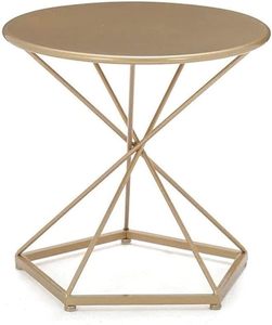 Table d'appoint en métal doré avec cadre géométrique pour la maison, la salle à manger et les tables basses. - Product Image 4