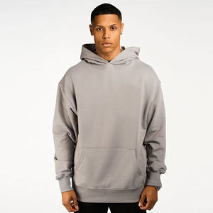 Venta al por mayor hombres XS Drop Shoulder Pullover Hoodie 100% algodón francés rayas manga sudadera nueva temporada de otoño diseño de moda - Product Image 4